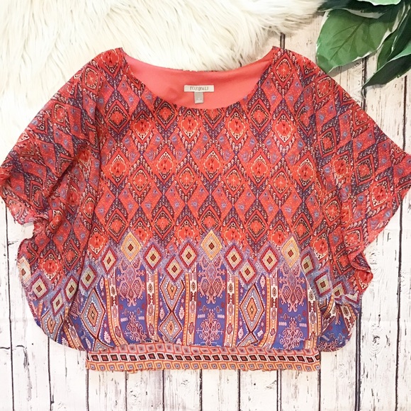 Roz & Ali Tops - Roz & Ali flutter sleeve tank small